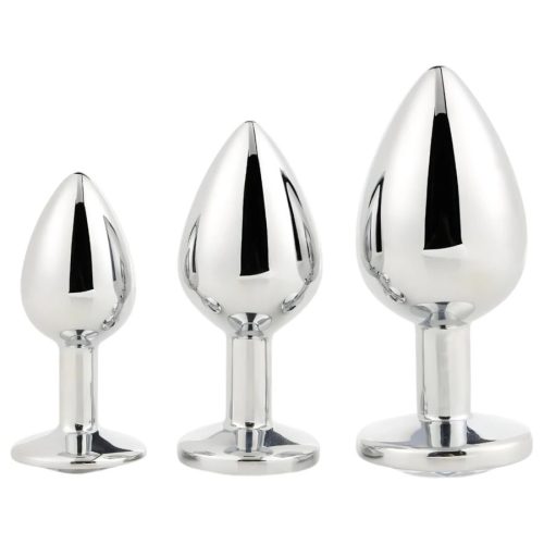 Gleaming Love - ezüst anál plug szett - 3 részes