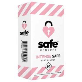 Safe Intense Safe bordázott - pontozott óvszer - 10 db