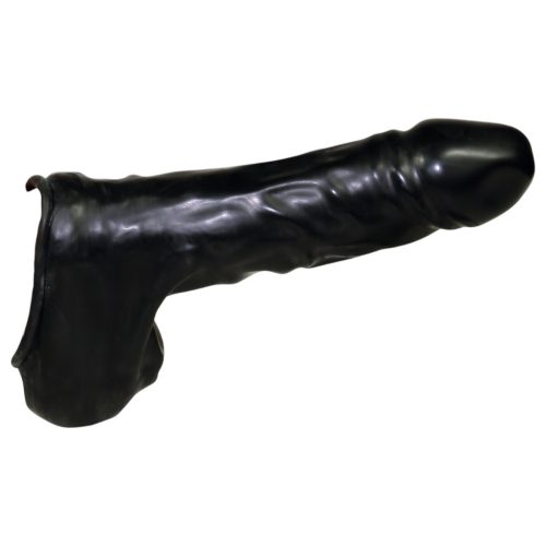 You2Toys - Latex pénisz-és hereköpeny (fekete) - Be Bizarre