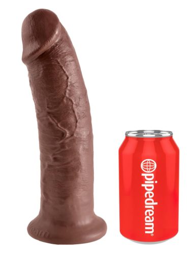 King Cock 10 - nagy tapadókorongos dildó (25cm) - barna
