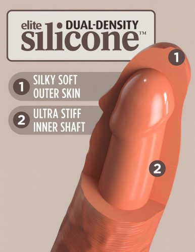 King Cock Elite 8 - tapadókorongos dildó (20cm) - sötét natúr