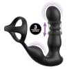 Anal Fantasy Ass-Gasm - forgó fejes anál vibrátor péniszgyűrűvel (fekete)