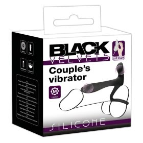   Black Velvets - akkus, 2in1 párvibrátor és péniszgyűrű (fekete)