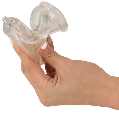 You2Toys Piss Play Sleeve - péniszfeltét kivezető csővel (átlátszó)