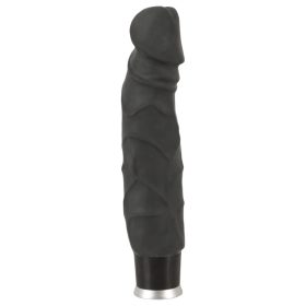 Nature Skin - élethű vibrátor - fekete (22cm)