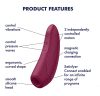 Satisfyer Curvy 1+ - okos léghullámos csiklóizgató (piros)