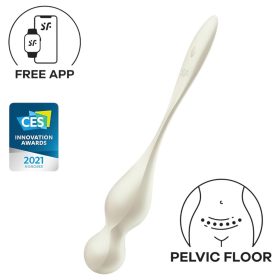   Satisfyer Love Birds 1 - okos, vibrációs gésagolyó (fehér)