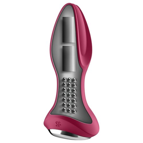 Satisfyer Rotator Plug 2 - akkus, gyöngyös anál vibrátor (piros)