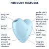 Satisfyer Cutie Heart - akkus léghullámos csikló vibrátor (kék)