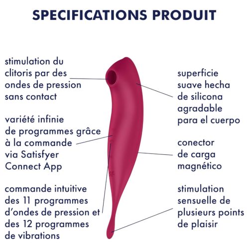 Satisfyer Twirling Pro - okos 2in1 csikló vibrátor (piros)