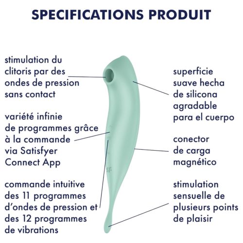 Satisfyer Twirling Pro - okos 2in1 csikló vibrátor (menta)