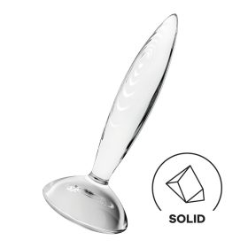   Satisfyer Sparkling Crystal - bordázott üveg dildó (átlátszó)