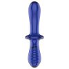 Satisfyer Double Crystal - kétvégű üveg dildó (kék)