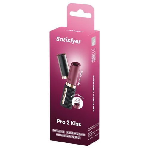 Satisfyer Deep Kiss - léghullámos rúzs vibrátor (fekete)