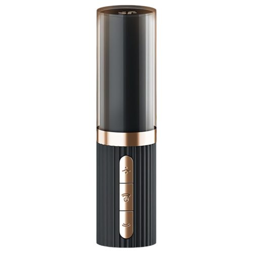 Satisfyer Deep Kiss - léghullámos rúzs vibrátor (fekete)