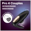Satisfyer Pro 4 Couples - léghullámos párvibrátor (fekete)