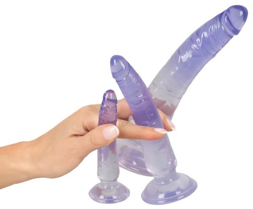 Crystal Clear - anál tréner dildó készlet - 3db (átlátszó-kék)