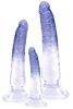 Crystal Clear - anál tréner dildó készlet - 3db (átlátszó-kék)