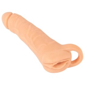   Nature Skin - 2in1 műpunci és péniszköpeny - 23cm (natúr)