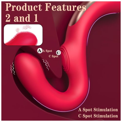 SEX HD Genie - G-pont és csiklóvibrátor (piros)