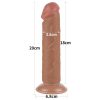 Lovetoy Sliding-Skin - tapadókorongos kétrétegű dildó - 20 cm (natúr)