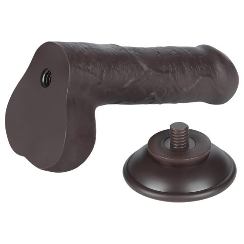 Lovetoy Sliding-Skin - herés kétrétegű dildó - 18,3 cm (barna)