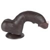 Lovetoy Sliding-Skin - herés kétrétegű dildó - 20 cm (barna)