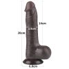 Lovetoy Sliding-Skin - herés kétrétegű dildó - 20 cm (barna)