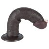 Lovetoy Sliding-Skin - tapadókorongos kétrétegű dildó - 20 cm (barna)