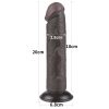 Lovetoy Sliding-Skin - tapadókorongos kétrétegű dildó - 20 cm (barna)