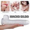 Sex HD Martin - tapadókorongos, herés élethű dildó (fehér)