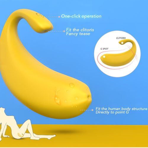 Sex HD - okos, banán formájú vibrációs tojás (sárga)