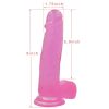 Lovetoy Jelly Studs - tapadókorongos dildó - 20cm (pink)