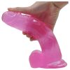 Lovetoy Jelly Studs - tapadókorongos dildó - 20cm (pink)