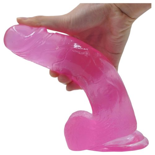 Lovetoy Jelly Studs - tapadókorongos dildó - 20cm (pink)