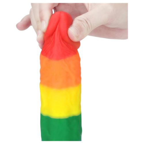 Lovetoy Prider - élethű szilikon dildó - 19cm (szivárvány)
