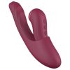 Vibeconnect - 2in1 G-pont és csiklóizgató vibrátor (piros)