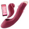 Vibeconnect - 2in1 G-pont és csiklóizgató vibrátor (piros)