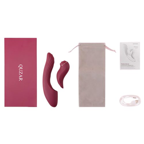 Vibeconnect - 2in1 G-pont és csiklóizgató vibrátor (piros)