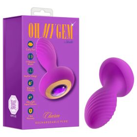 Oh My Gem - vibrációs anál plug kővel (lila)