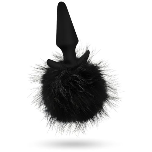 Anal Adventures Platinum - anál plug nyuszifarokkal (fekete)