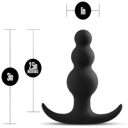 Anal Adventures Platinum - gyöngyös anál plug (fekete)