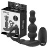 Addicted Toys - forgó fejes análvibrátor péniszgyűrűvel (fekete)