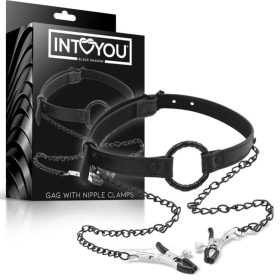 INTOYOU - szájpecek bimbócsipesszel (fekete)