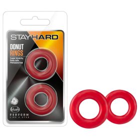 Stay Hard - péniszgyűrű szett (piros)