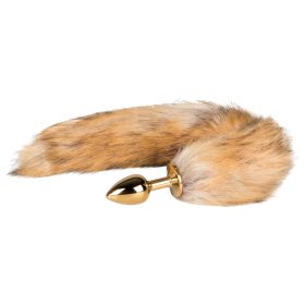   Easytoys Fox NO1 - fém anál plug rókafarokkal (arany-vörös)