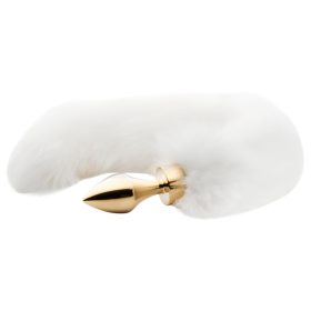   Easytoys Fox NO13 - fém anál plug rókafarokkal (arany-fehér)