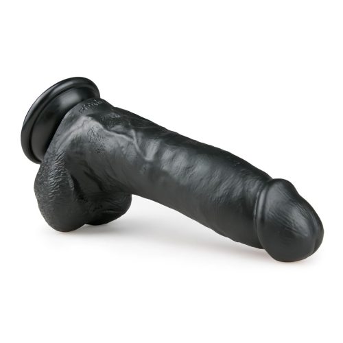 Easytoys - tapadókorongos, herés dildó (20cm) - fekete