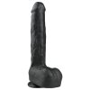 Easytoys - tapadókorongos, herés nagy dildó (29,5cm) - fekete