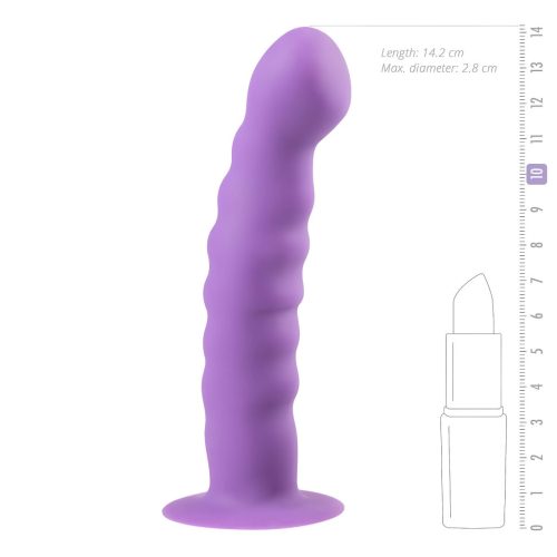 Easytoys - hullámos, tapadókorongos dildó (lila)
